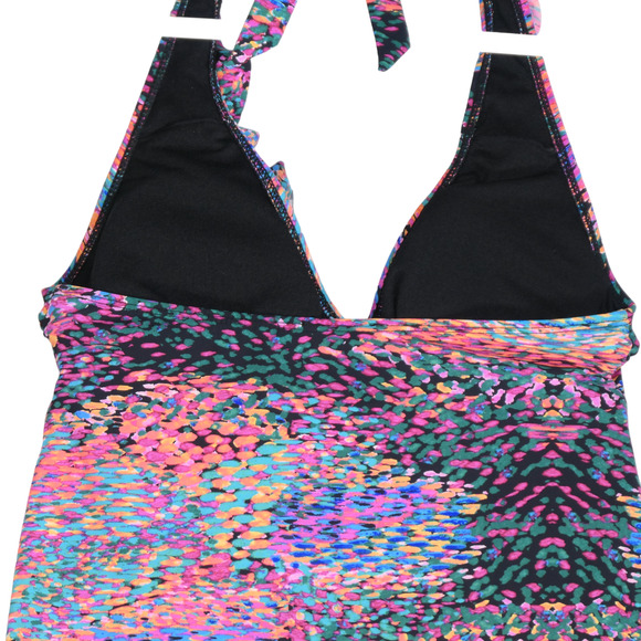 Assets Sara Blakely Spanx Tankini Womens Small Rainbow Swim Top Ruffle Bra Pads - Picture 8 of 9